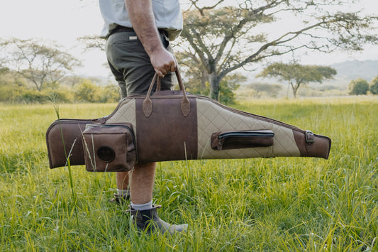 Leather & Khaki Canvas Rifle Bag