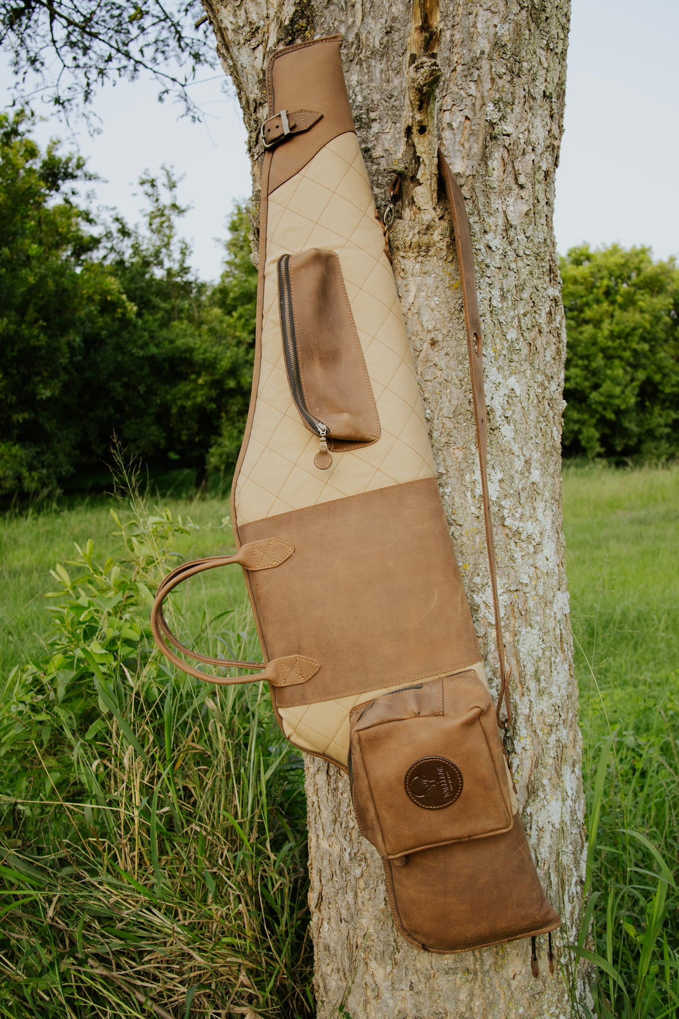 Leather & Khaki Canvas Rifle Bag