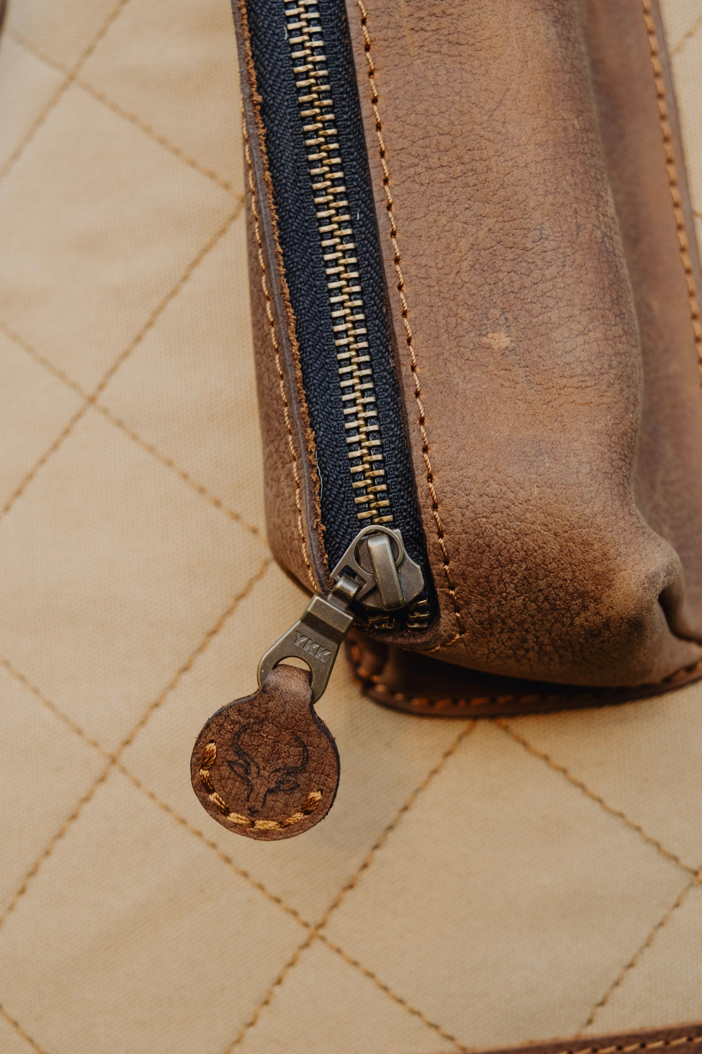 Leather & Khaki Canvas Rifle Bag
