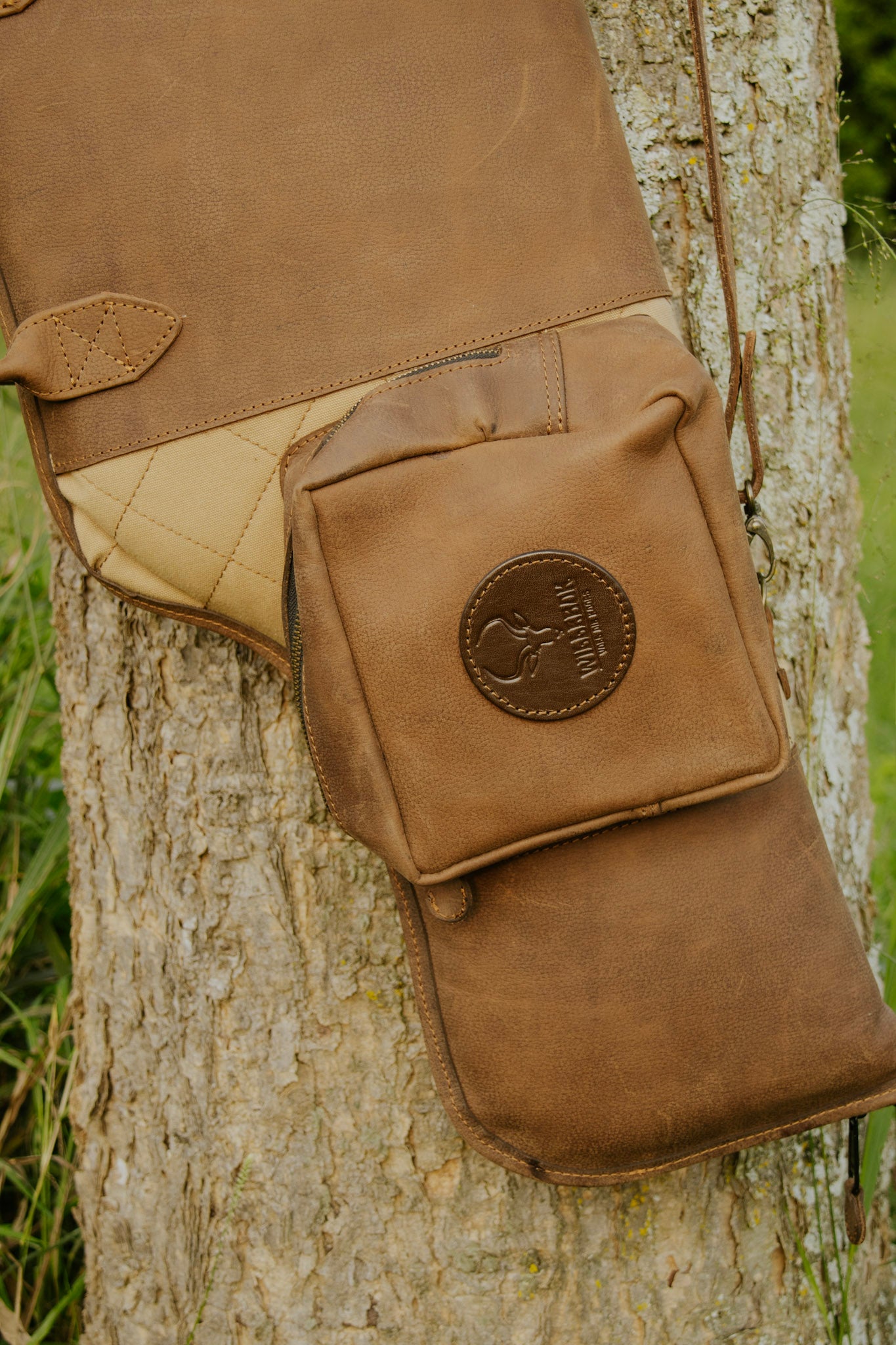 Leather & Khaki Canvas Rifle Bag
